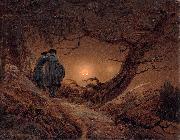 Two men contemplating the Moon Caspar David Friedrich